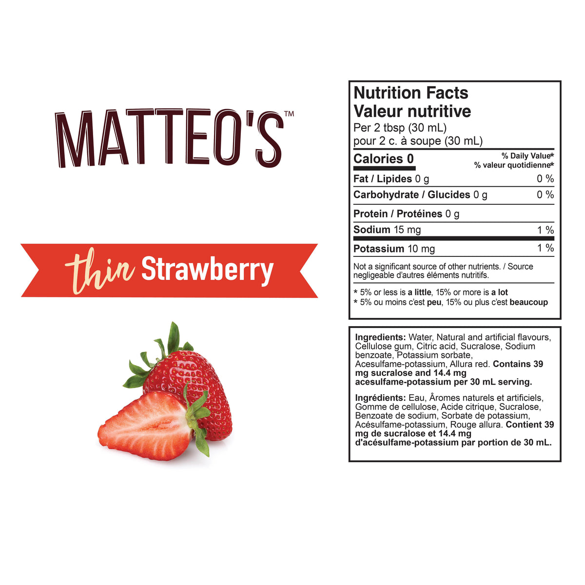 Mélange sans sucre - Fraise — Nutrition Facts and Ingredients
