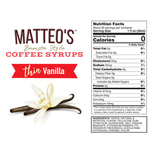 Sugar Free Coffee Syrup, Vanilla (1L)