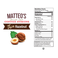 Sugar Free Coffee Syrup, Hazelnut
