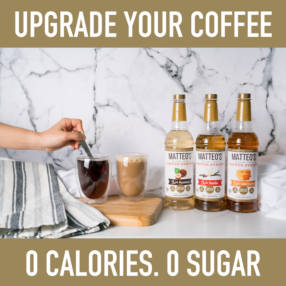 Sugar Free Coffee Syrup, Variety Pack, (4 Flavors) Matteo