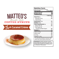 Sirop de café sans sucre, crème caramel
