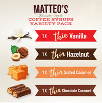 Sirop de café sans sucre, paquet varié, (4 saveurs)