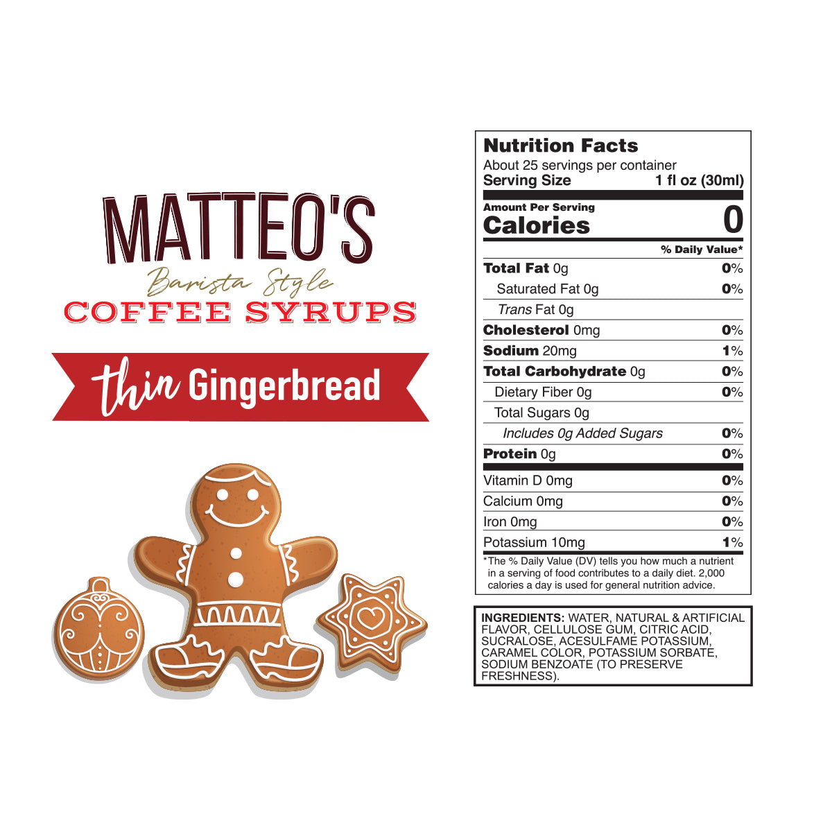 Sirop de café sans sucre, pain d'épice — Nutrition Facts and Ingredients