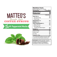 Sirop de café sans sucre, menthe poivrée moka