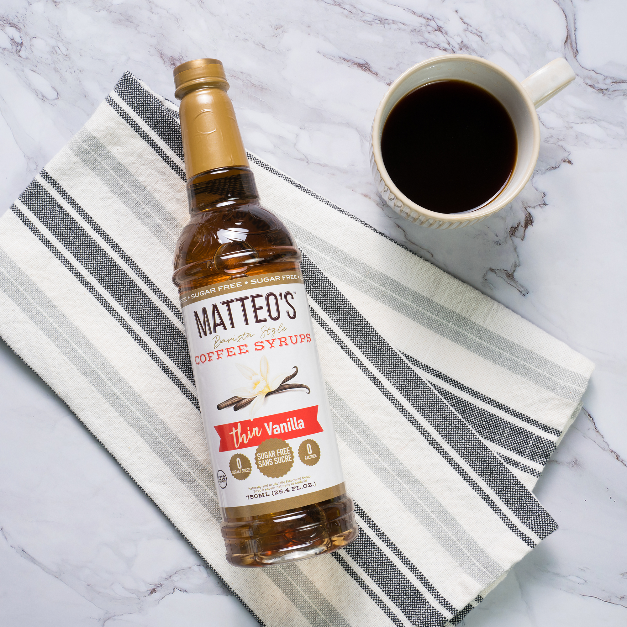 Sirop de café sans sucre, paquet varié, (6 saveurs)
