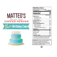Sugar Free Coffee Syrup, Birthday Cake