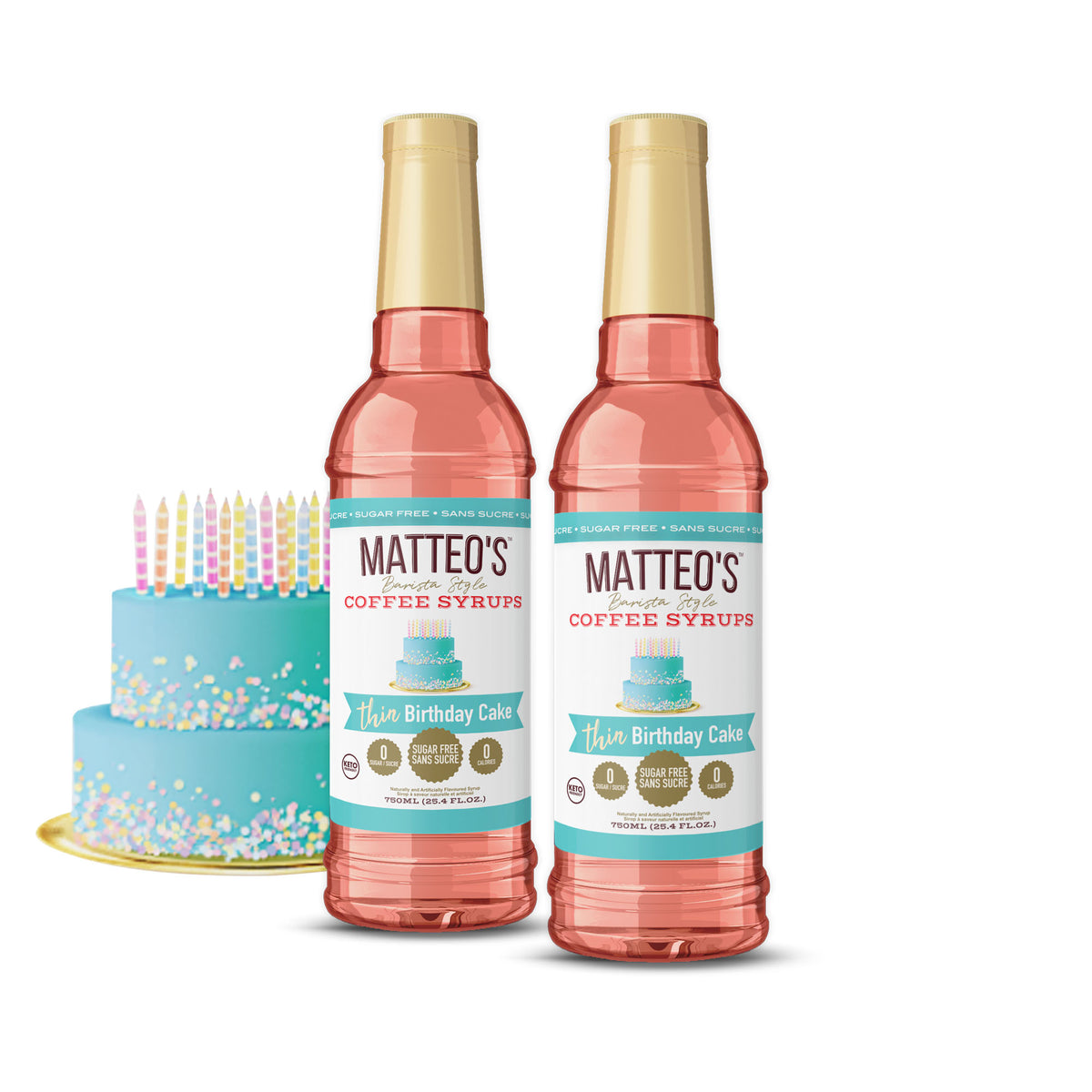 Sirop de café sans sucre de Matteo, gâteau d'anniversaire