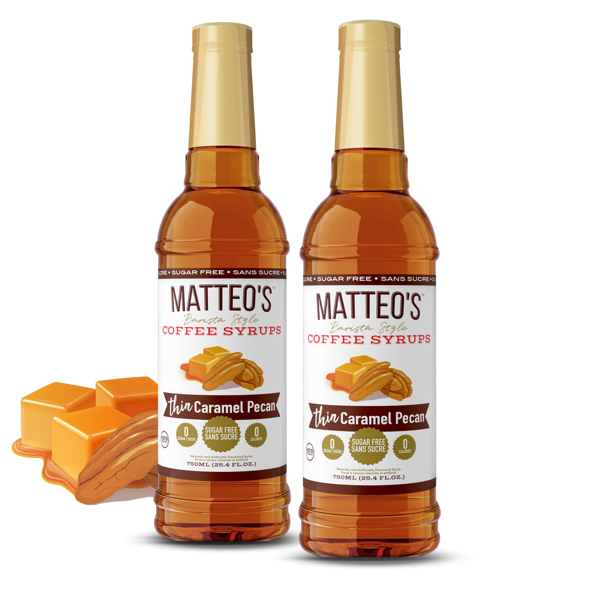 Sirop de Café Sans Sucre, Caramel Pécan