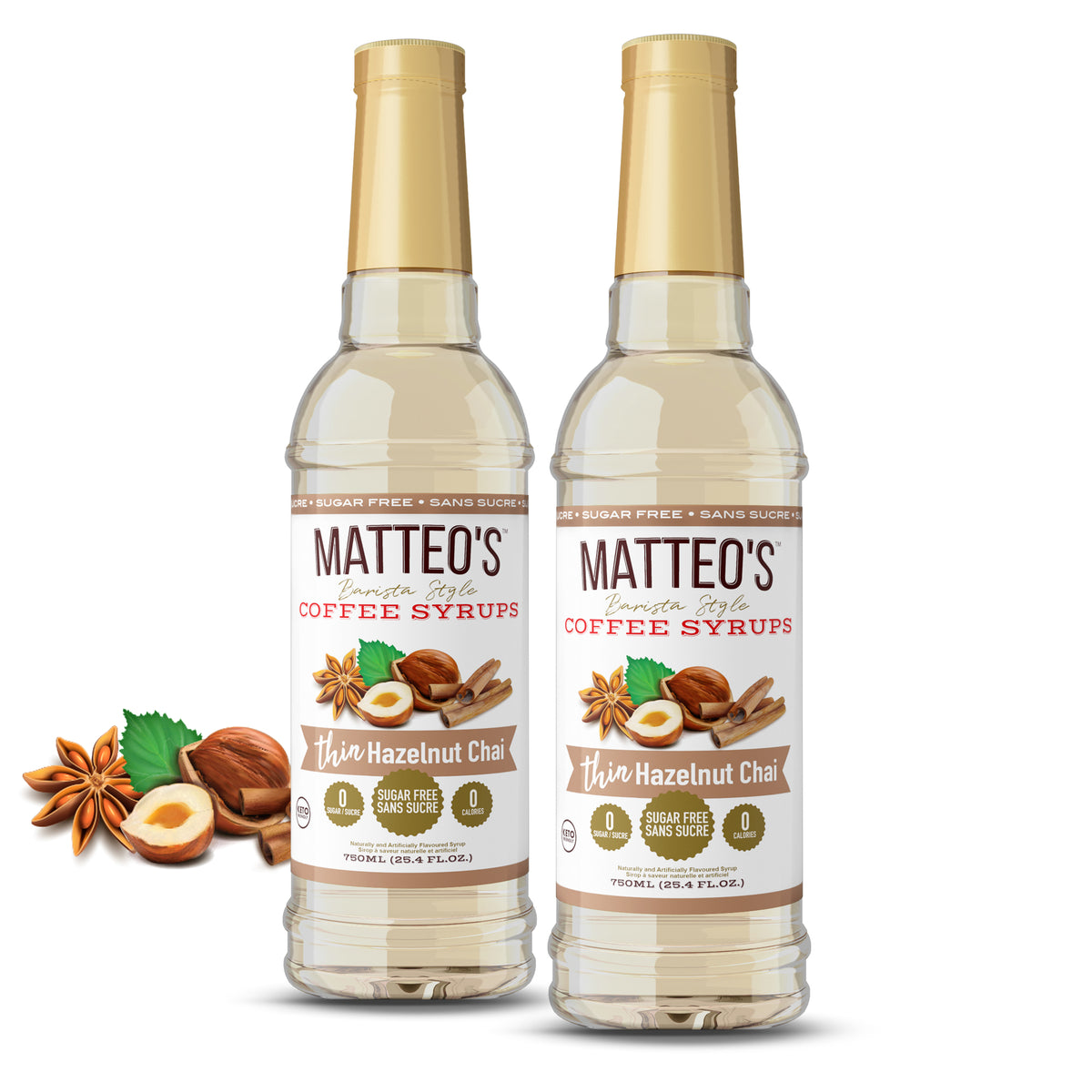 Sirop de Café Sans Sucre, Noisette Chai