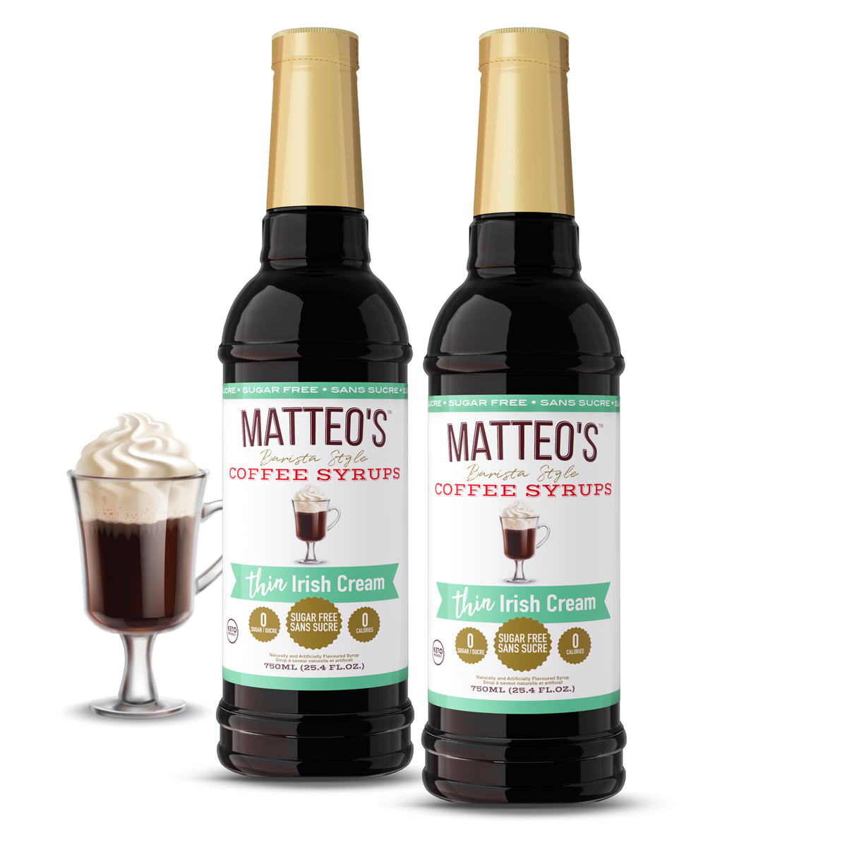 Sirop de café sans sucre, crème irlandaise