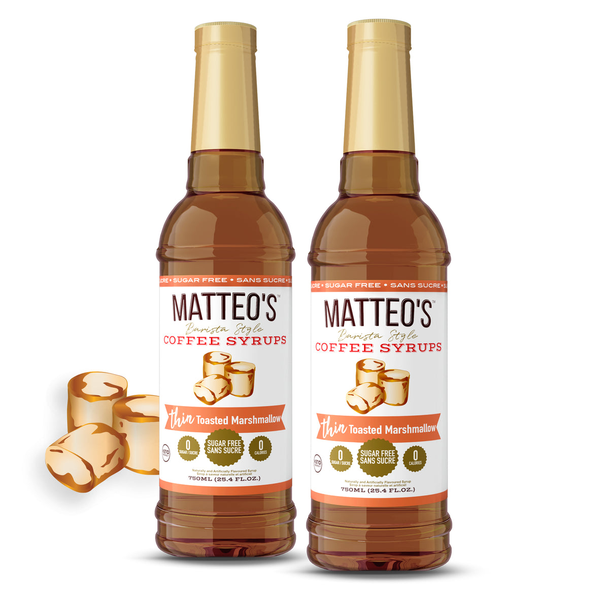 Sirop de café sans sucre, guimauve grillée